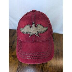 Caribbean Side Cancun Mexico Distressed Baseball Cap Maroon Winged Patch Hat